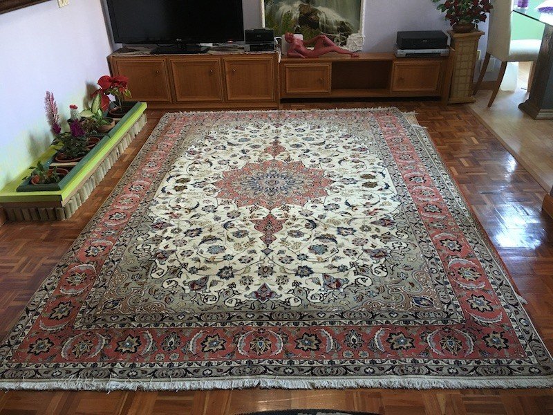 Salon con Alfombra persa Tabriz